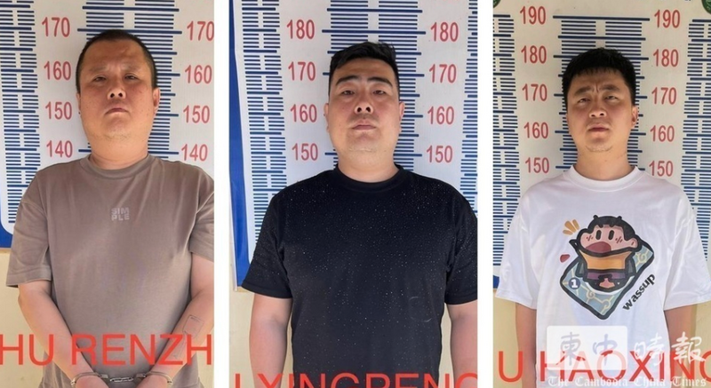 涉案其中三名被告。（撷取自《柬中时报》）