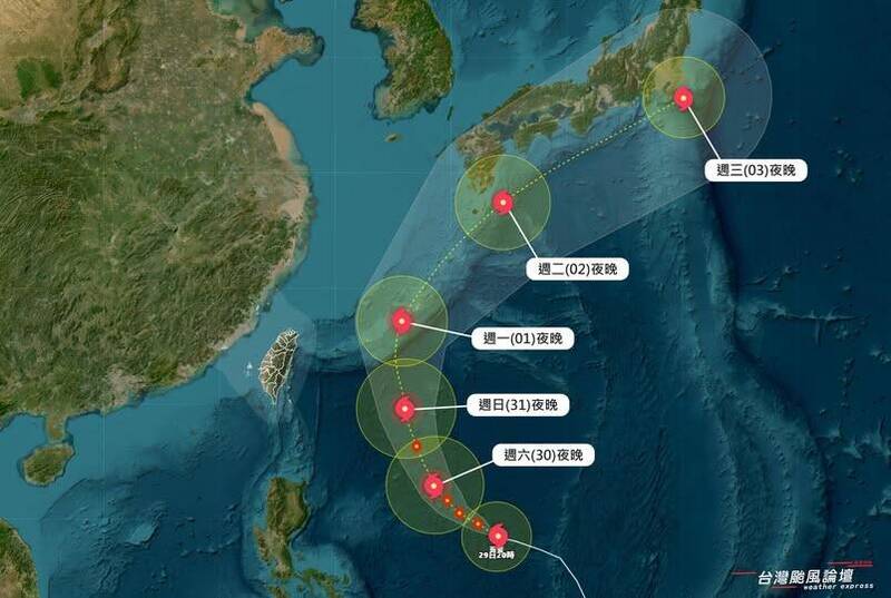 赴日旅遊注意! 薔蜜颱風加速北上 氣象粉專曝日本各地影響時間表