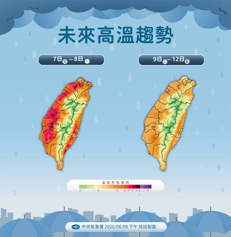 未來高溫趨勢。（圖由氣象署提供）