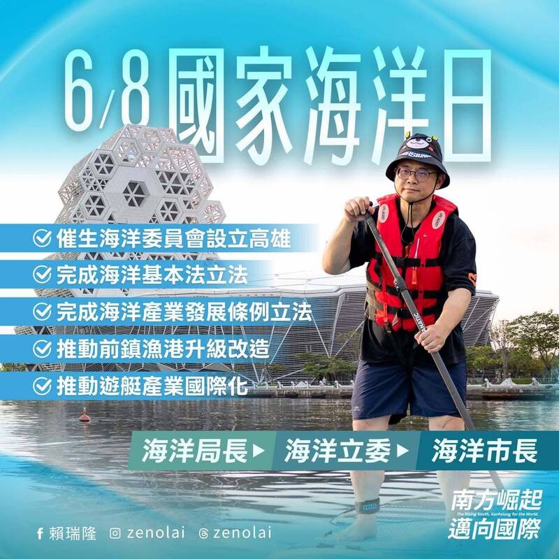 6/8國家海洋日 賴瑞隆:打造高雄成亞洲海洋首都