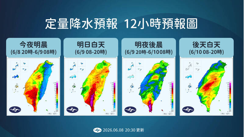 5縣市累積雨量破100毫米「台北最多」 明後天下到發紫恐出現積淹水