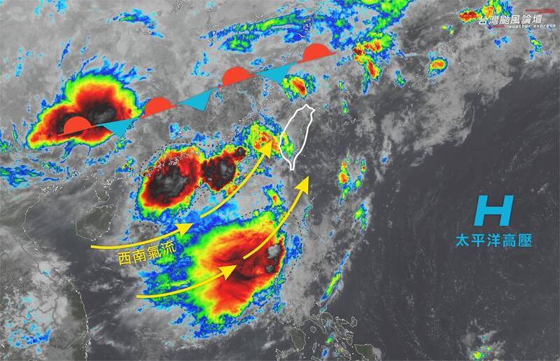 西南氣流、梅雨鋒面夾擊台灣畫面曝！颱風論壇揭威脅最劇兩天