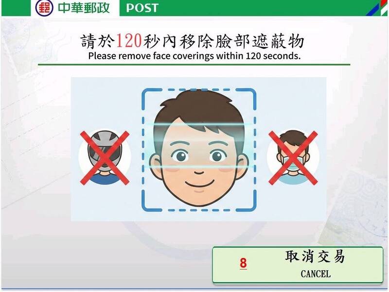 戴安全帽、口罩領錢會「嗶嗶」 郵局試辦ATM臉部遮蔽示警