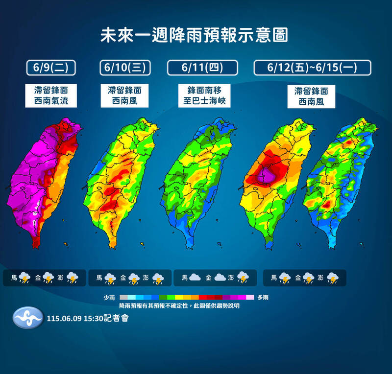 全台雨勢大又猛！ 明鋒面稍南移  北部雨勢趨緩
