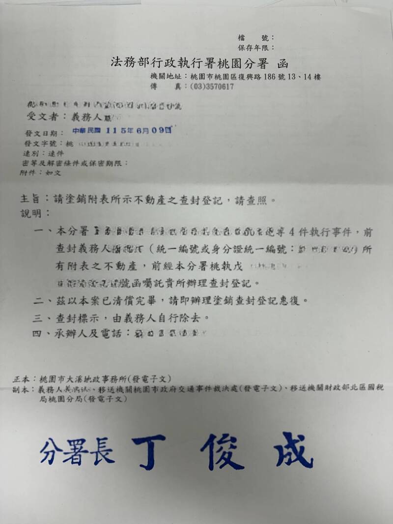 桃園男欠稅欠罰不理會  查封臨頭急繳清