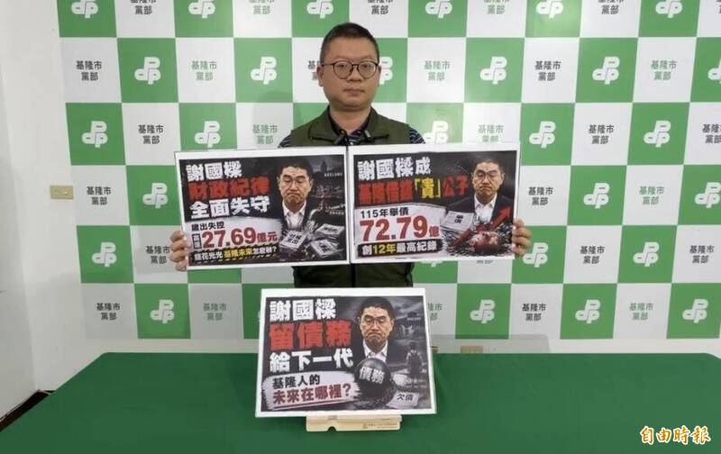 綠黨部批基市府債留子孫 115年度舉債72.79億創近12年新高