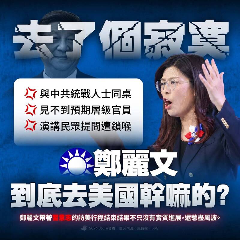 批鄭麗文帶習意志訪美「去了個寂寞」 民進黨盤點3大翻車現場