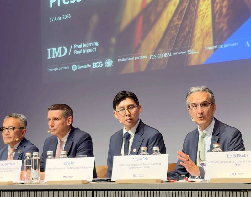 《TAIPEI TIMES》Taiwan’s competitiveness rises to 4th place: IMD report