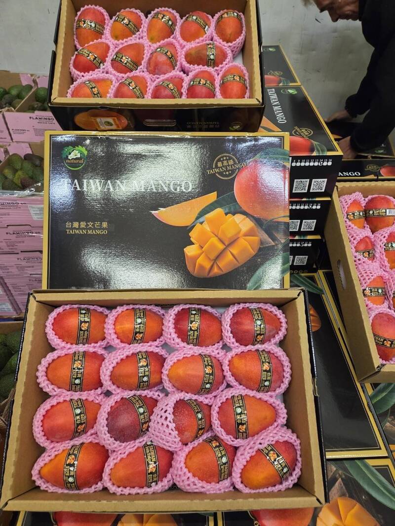 自然屋在巴黎上架的頂級愛文芒果。（自然屋提供）