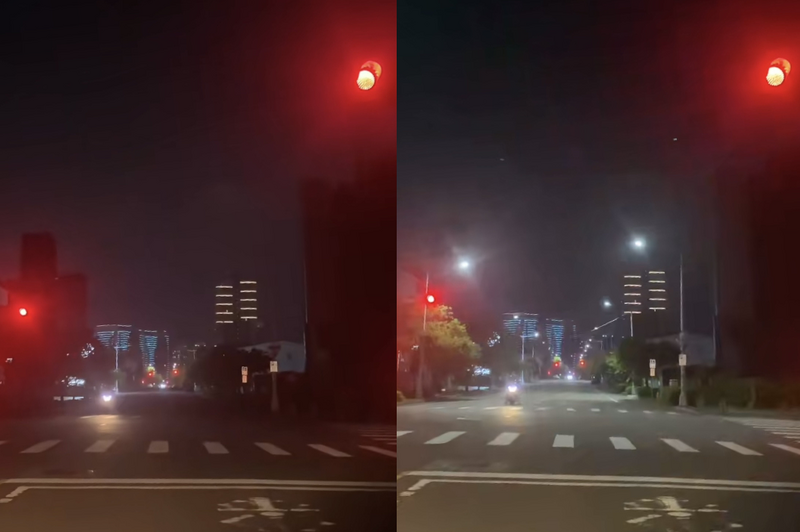 台中整條路燈狂閃像夜店!市府指電壓異常 台電:不是我