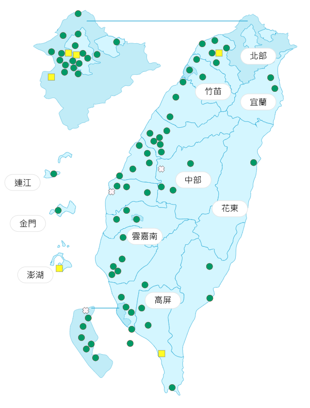 今日各地空氣品質概況。（圖擷取自環保署空氣品質監測網）