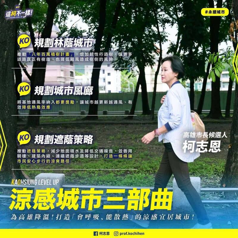 柯志恩提「涼感城市三部曲」 尹立3張圖批選舉熱了才來蹭
