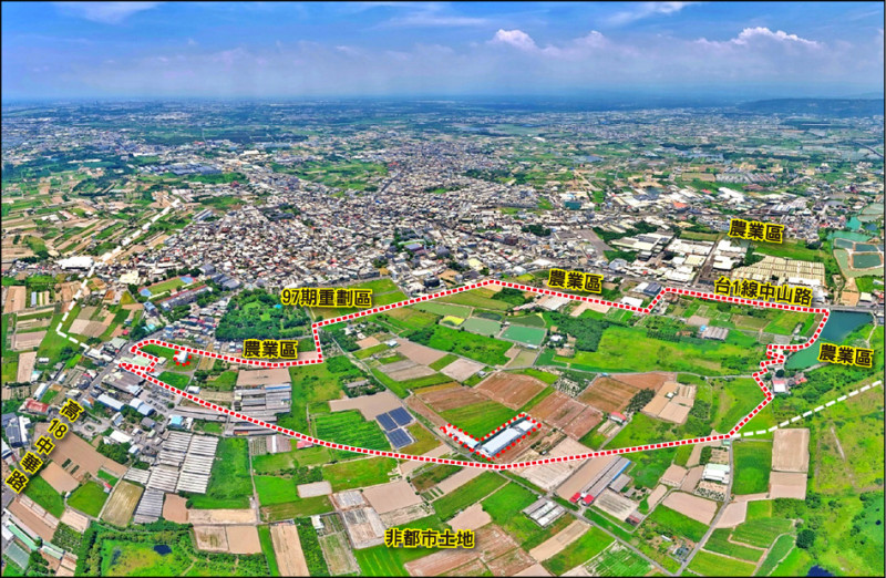 路竹台一線以西農業區現況圖。（高市都發局提供）