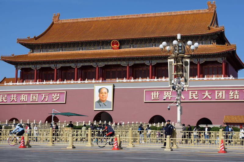 北京天安門廣場。(歐新社)