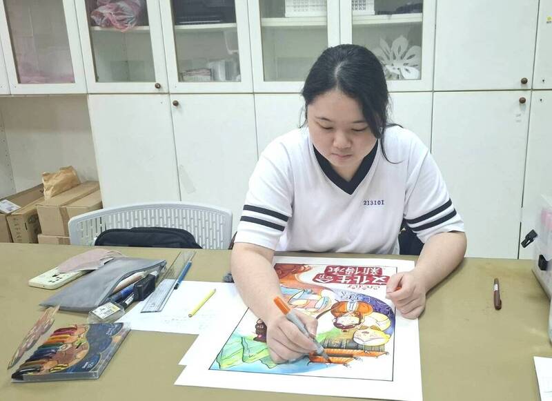 鶯歌工商廣告設計科王怡文錄取國立台北科技大學互動設計系視覺傳達組。（新北市教育局提供）