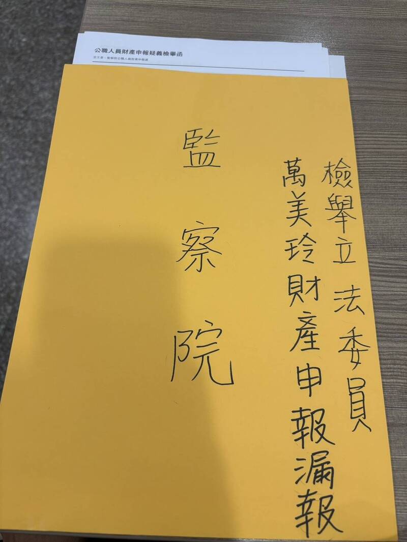 質疑萬美玲漏報丈夫海川建設持股 議員參選人沈佩玲向監院檢舉