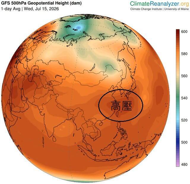 頑固高壓盤據台灣!鄭明典:西南季風恐減弱 進入一段高溫型態