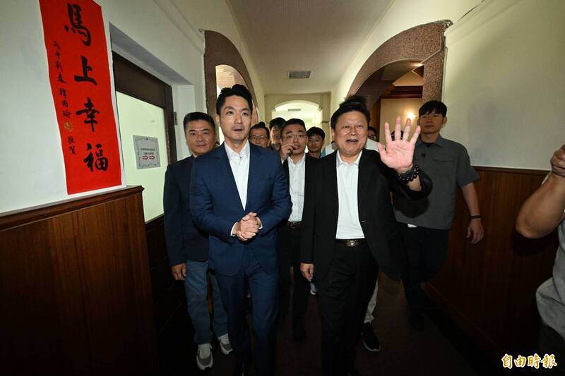 台北市長蔣萬安就毒油事件前來立法院拜會立法院國民黨團。(記者田裕華攝)