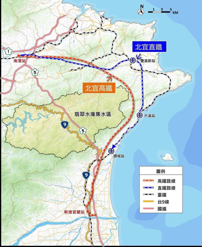 高鐵從南港站延伸到宜蘭站規劃,引發許多爭議。(記者吳亮儀翻攝)