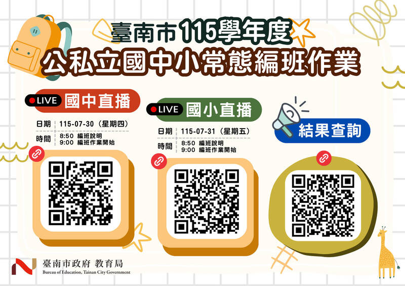 孩子分到哪1班?台南國中、小學7月底電腦編班 家長可線上全程看