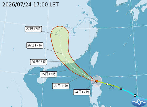 紅霞颱風持續長胖增強! 明天「這些區域」防雨彈下到發紫