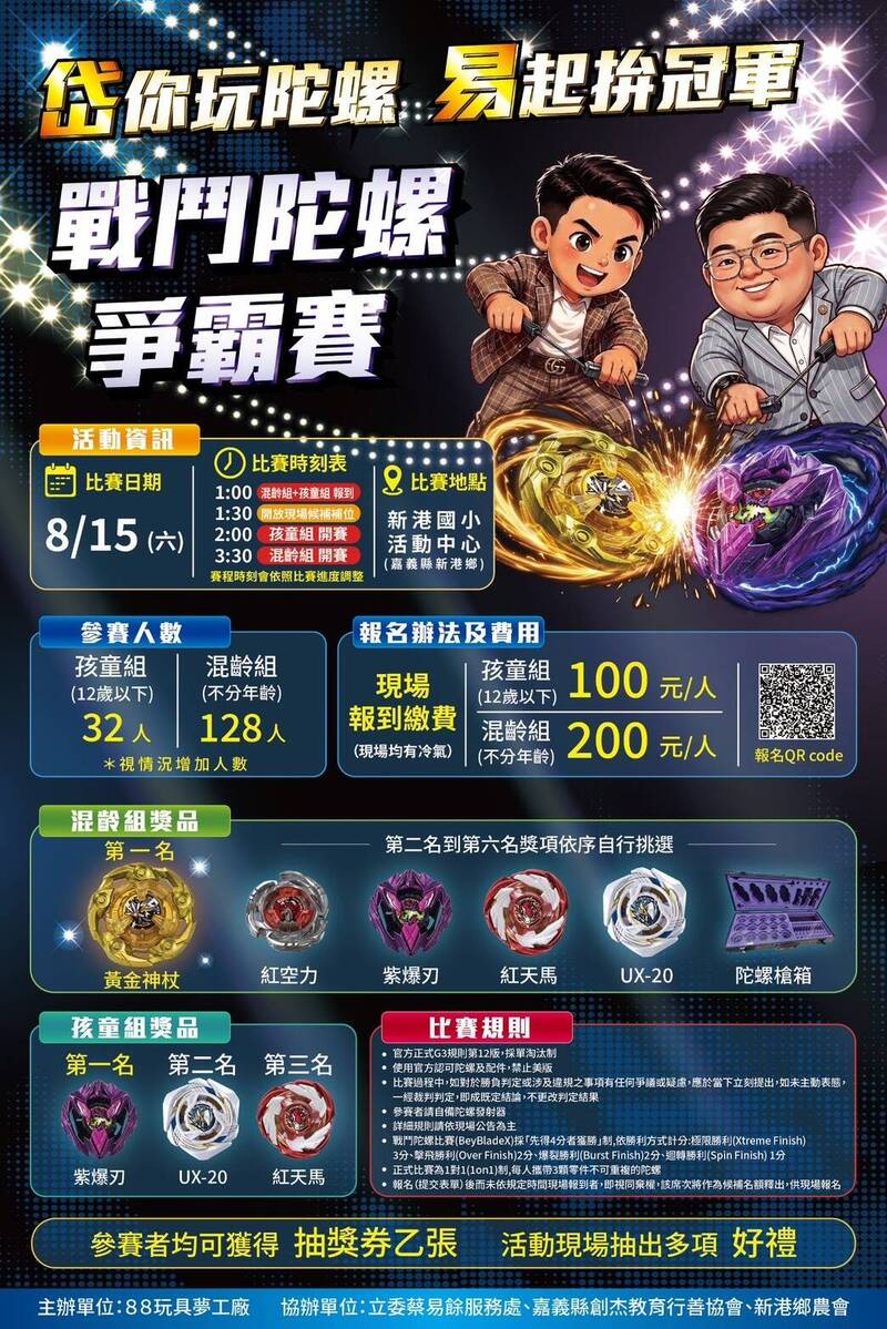 嘉義縣戰鬥陀螺爭霸賽 8/2開放報名