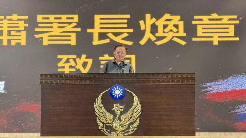 消防署署長蕭煥章致詞。（記者鄭景議翻攝）