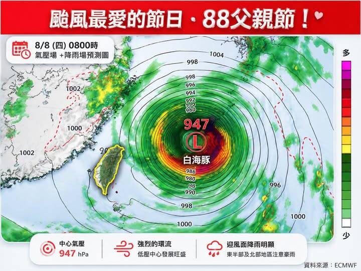 颱風最愛88節! 林得恩曝77年來數據:白海豚不要對號入座