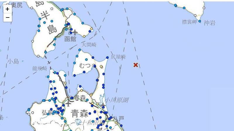 日本青森外海5.8地震! 受影響區域曝光
