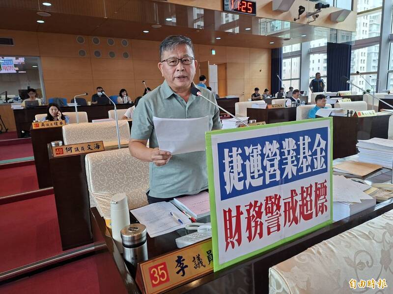 中捷綠線虧損近資本額9成 李天生要求市府檢討、別淪為錢坑