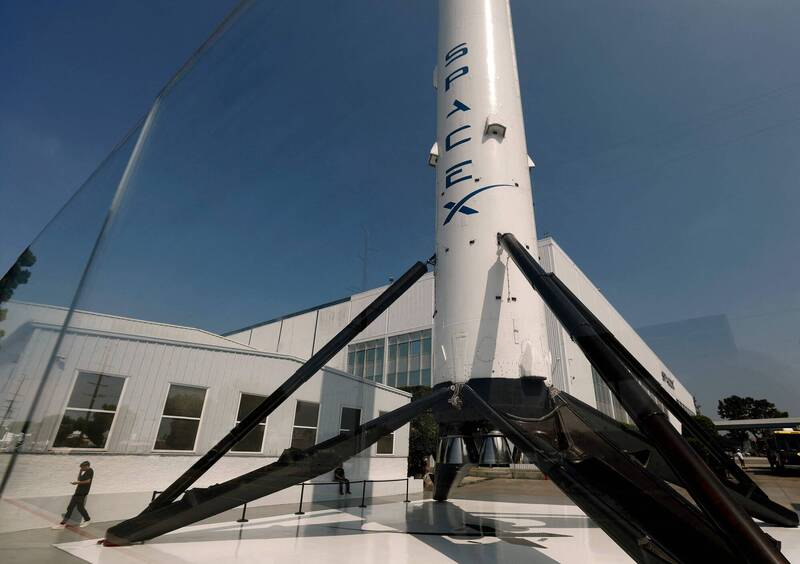 SpaceX獵鷹9號（Falcon 9）火箭展示資料照。（法新社）