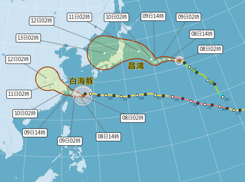 白海豚颱風逼近恐南北擺盪 父親節天氣不穩 中部以北防豪大雨
