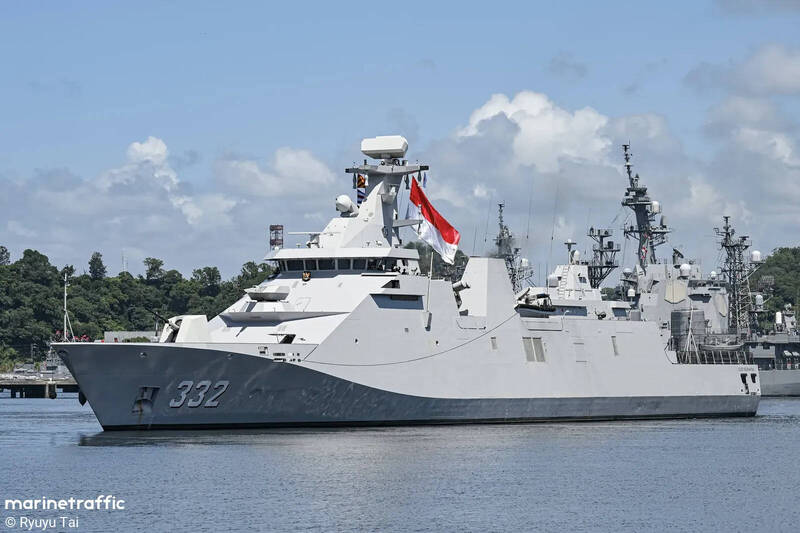 印尼軍艦「伊．古斯蒂．伍拉．賴號」。（擷取自marrinetraffic）