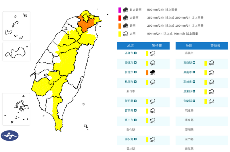 13縣市豪、大雨特報 新北雨彈升級