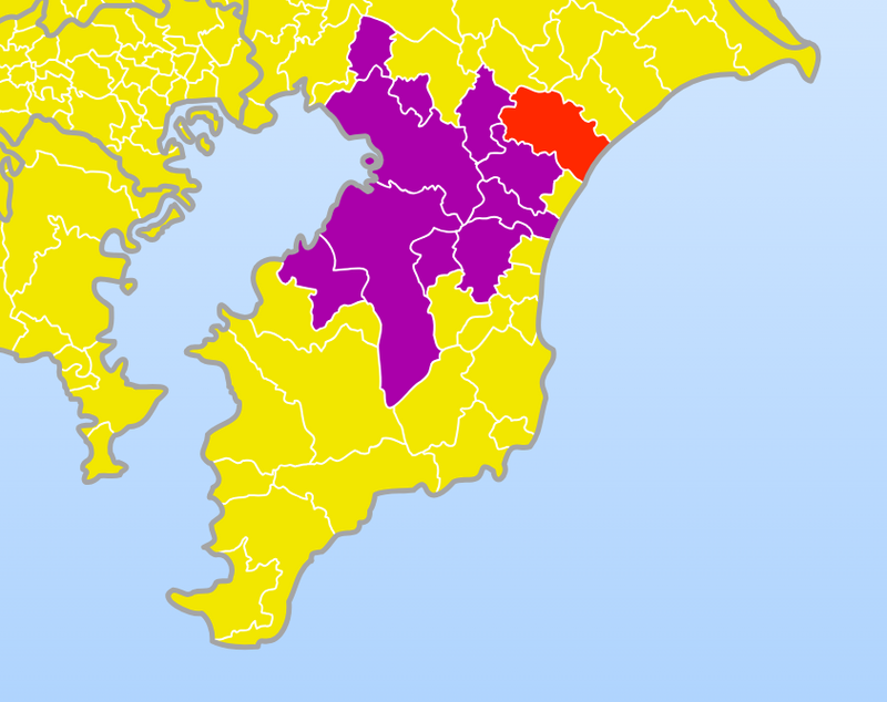 今上午日本氣象廳也持續對千葉縣多個地區發布2級至4級不等的大雨警報、土石流危險警報，以及閃電注意報等。（圖擷自日本氣象廳）
