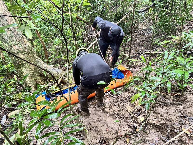 距虎頭蜂巢5公尺！特搜勇士穿防蜂衣搬遺體 空勤完成吊掛