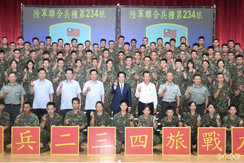 總統賴清德至台中市清泉崗營區勗勉234旅。（記者廖耀東攝）