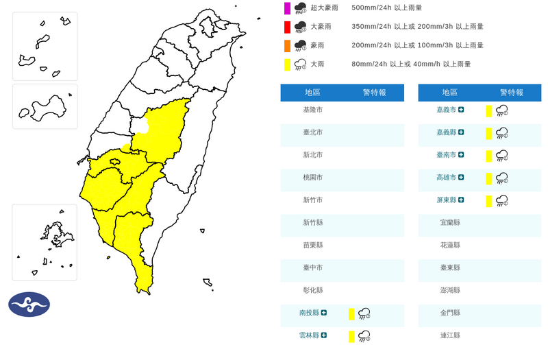強降雨開炸!7縣市大雨特報 基隆北海岸、東北部也變天