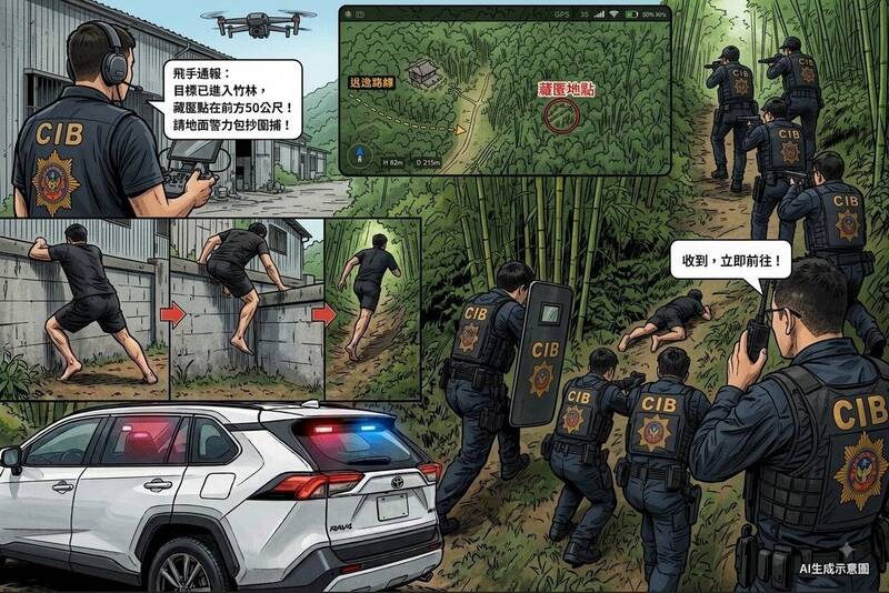 2闆娘遇詐慘噴1.4億!詐團首腦逃竄山區 警用無人機「陸空夾擊」逮人