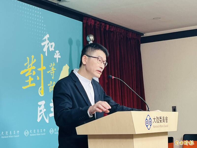 陸委會發言人梁文傑。（記者陳鈺馥攝）