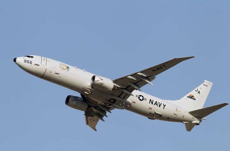 美國海軍P-8A「海神式」反潛偵察機飛越台海。（歐新社資料照）