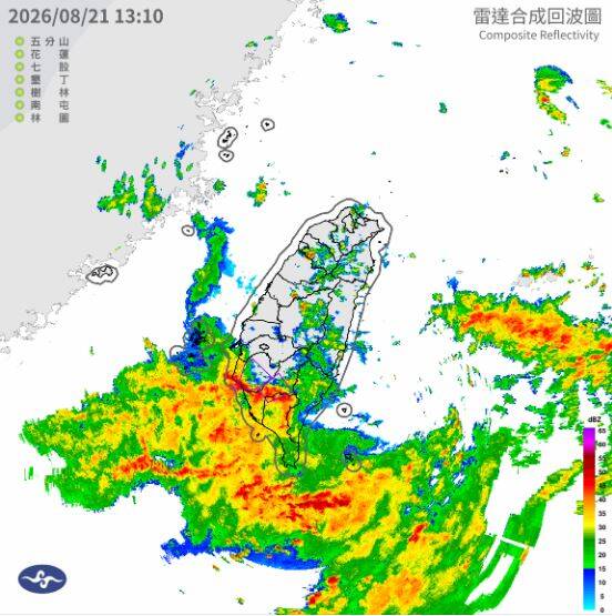 雷達回波一條紅！注意大雷雨狂炸南高屏