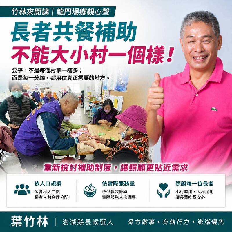 廟口開講聆聽民瘼 澎湖縣長參選人葉竹林化為政見