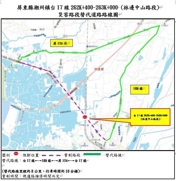 24小時下540毫米雨量 林邊省道要上國道得改道大鵬灣