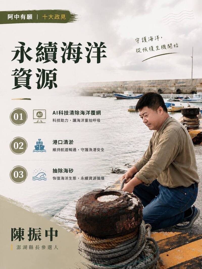 陳振中提永續海洋資源 守護澎湖海洋之母