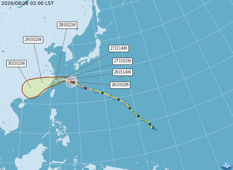 沙德爾最新路徑曝!今午後2地區防雷雨 明起颱風外圍環流襲台