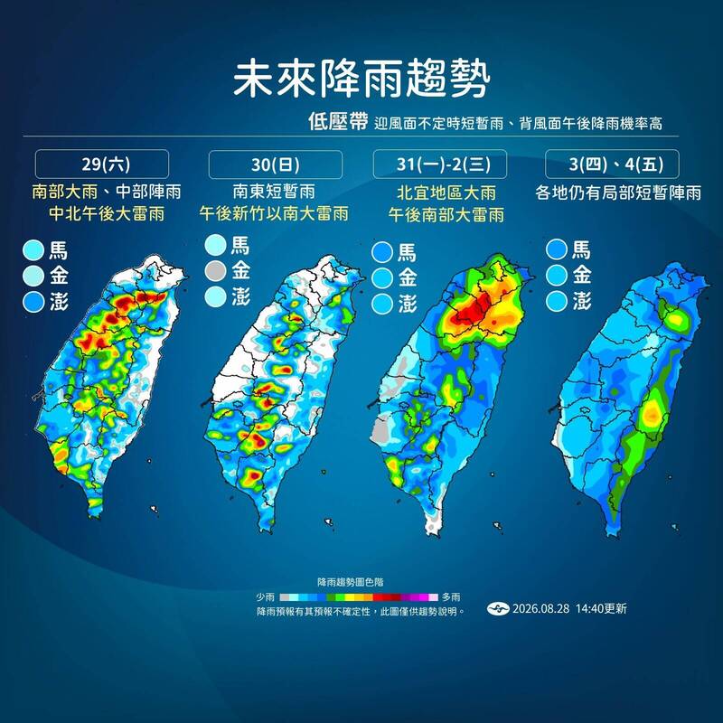 未來1週低壓籠罩全台有雨 南海到菲律賓恐多2個新颱風