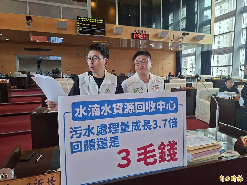 水湳水資源回收中心污水處理日增 市議員要求再生水單價應調升