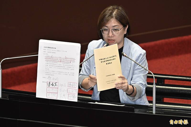 徐巧芯控法務部操作致癌油案 陳培瑜提2事反擊:中聯廠商都藍友友