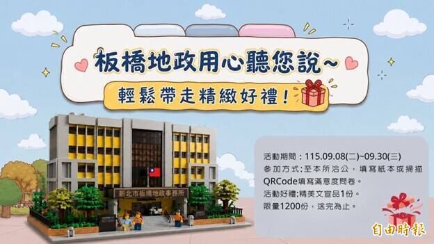 板橋地所滿意度調查開跑 填問卷送好禮